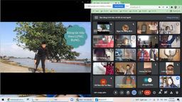 Học sinh trường THCS Mạc Đĩnh Chi tập thể dục giữa giờ trong mỗi buổi học online