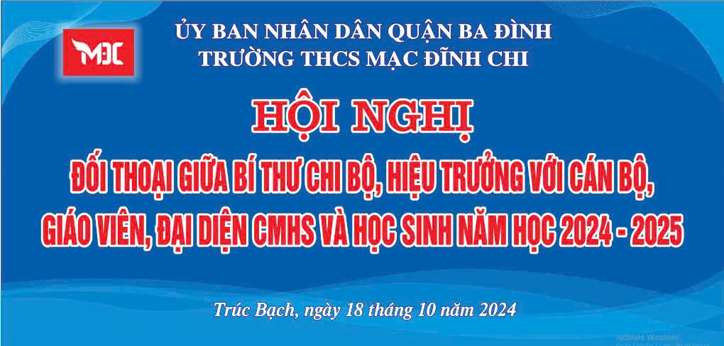 Hội nghị đối thoại giữa Bí thư Chi bộ, Hiệu trưởng với giáo viên, đại diện CMHS và học sinh năm học 2024 - 2025