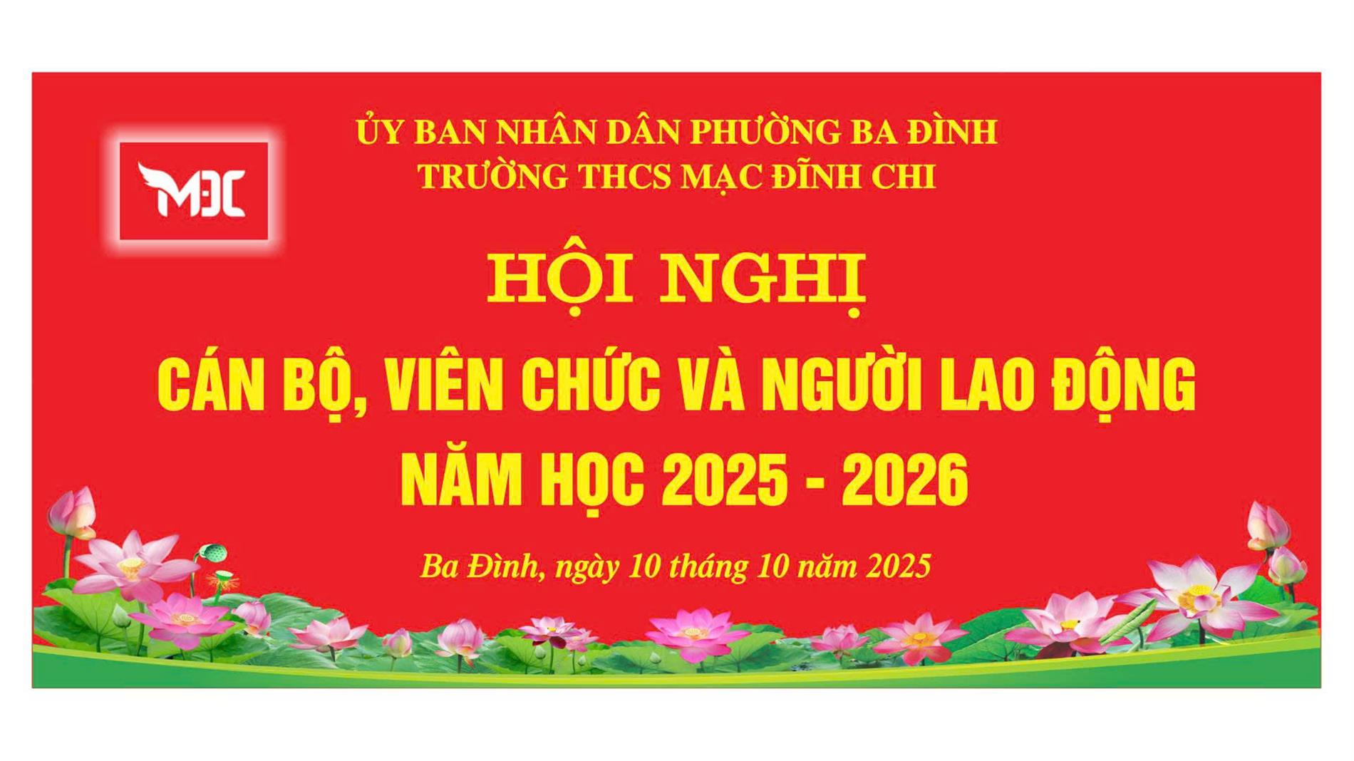Hội nghị cán bộ, viên chức và người lao động năm học 2025 - 2026