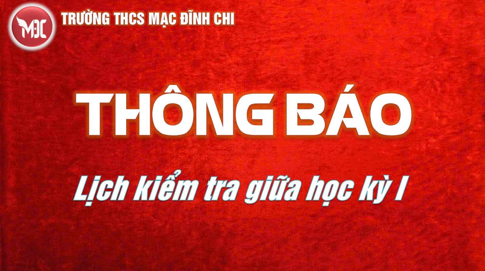 Thông báo Lịch kiểm tra giữa học kỳ I năm học 2025-2026