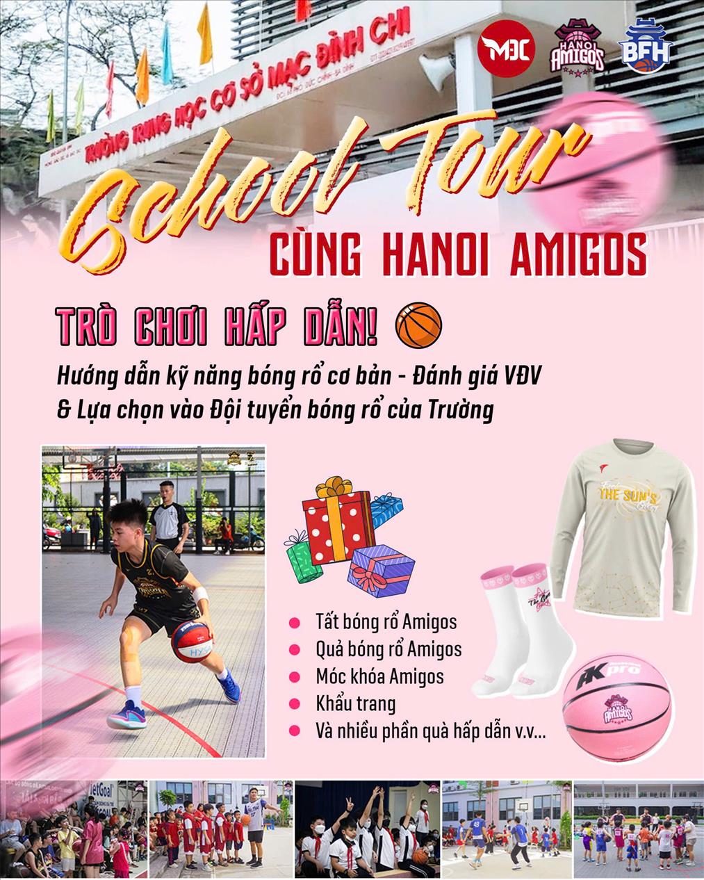Chương trình giao lưu thể thao với Trung tâm bóng rổ chuyên nghiệp Hanoi Amigos
