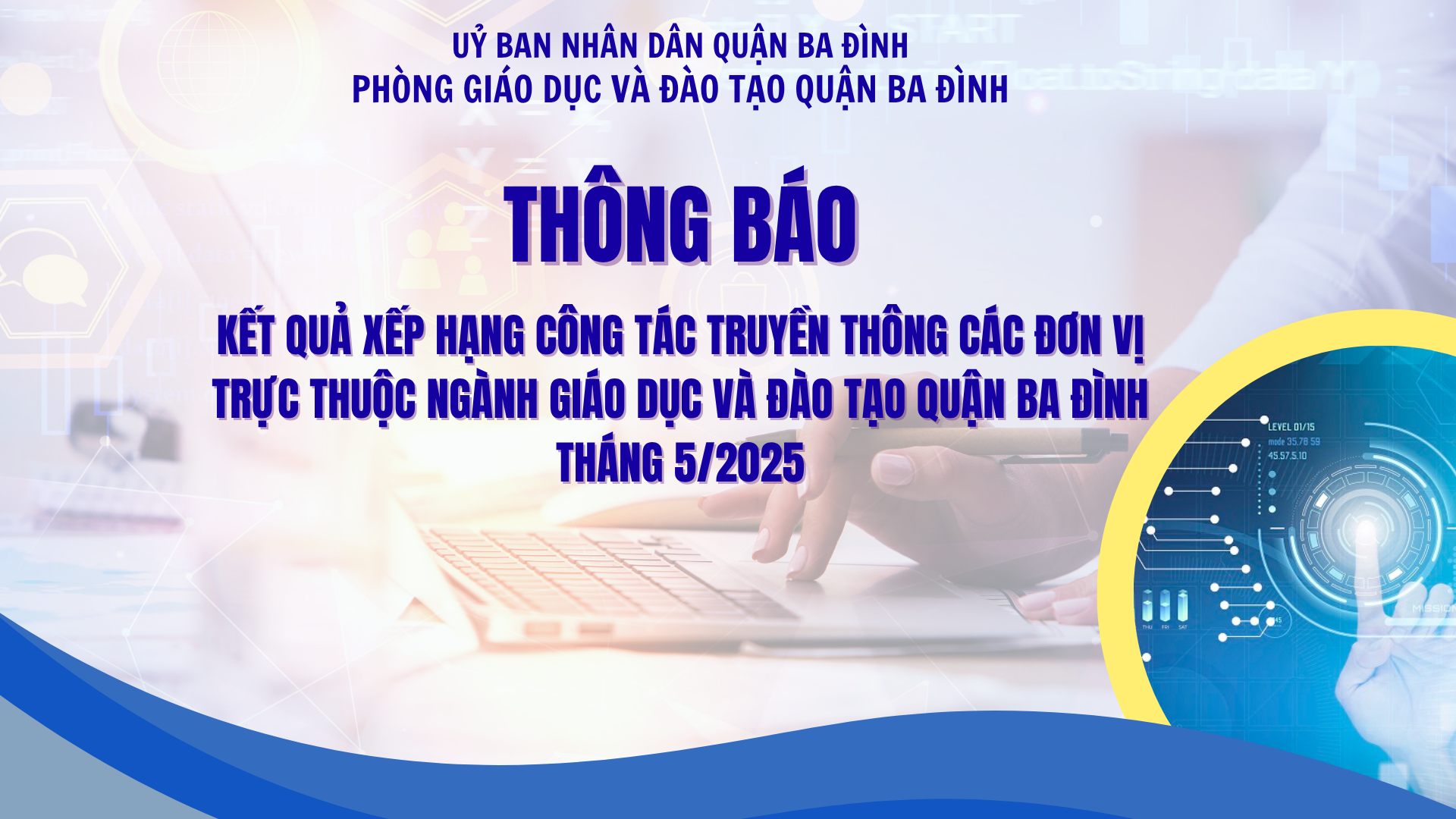 Thông báo kết quả xếp hạng công tác truyền thông các đơn vị trực thuộc Ngành Giáo dục và Đào tạo quận Ba Đình tháng 5/2025