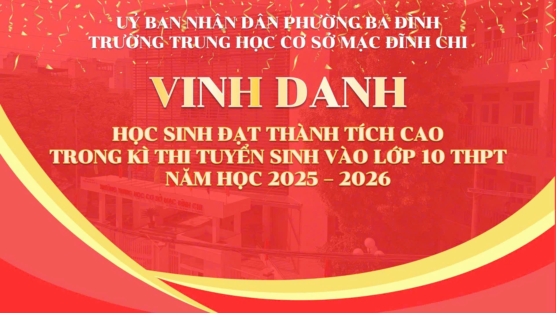 VINH DANH HỌC SINH ĐỖ CÁC TRƯỜNG CHUYÊN NĂM HỌC 2025 - 2026